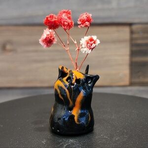 Charming Ceramic Cat Figurine, Sculpture, Cat Pottery Figurine, Ceramic Cat Art